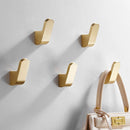 GobekUsa Aluminum Towel & Robe Hook Set: Brushed Gold Kitchen Bathroom Hanger Holder