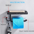 GobekUsa Aluminum Toilet Paper Holder with Phone Rack and Hook