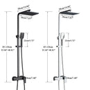 GobekUsa Black Brass Shower Faucet with 8" Rainfall Shower Head and Tub Spout