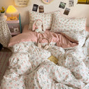 GobekUsa Korean Floral Print Single Duvet Cover: Sweet Comfort, All Seasons, Skin-Friendly