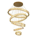 GobekUsa Gold Crystal Round Ring Chandeliers with LED Pendant Light for Ceiling Lighting
