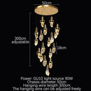 GobekUsa Elegant Diamond Crystal Chandelier LED Light Fixture Gold Home Decor