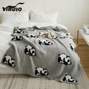 GobekUsa Kawaii Panda Jacquard Throw Blanket