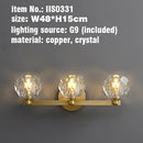 GobekUsa Gold Solid Copper Crystal Vanity Light Fixtures for Bathroom and Bedroom