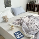 GobekUsa Camellia Jacquard Lamb Wool Blanket - Double-Layer Cozy Quilt