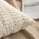 GobekUsa Corduroy Striped Throw Pillow Covers | Soft White Decorative Square Cushion Case