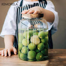 GobekUsa 3L Kitchen Glass Jars with Acacia Airtight Lid - Set of 2 | Versatile Food Storage Containers