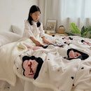 GobekUsa Cartoon Lamb Wool Blanket: Double-Layered, Thick & Warm for Children & Adults