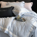GobekUsa Butterfly Jacquard Bedding Set - 4Pcs Brushed Lyocell Cotton Duvet Cover & Sheet