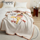 GobekUsa Kawaii Bee Pattern Cozy Blanket - Super Soft White Spot Edge Design