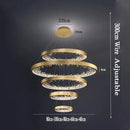 GobekUsa Crystal LED Chandelier Circle Hanging Lamp - Modern Luxury Dimmable Lighting