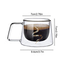 GobekUsa Glass Double Wall Coffee Mug with Handle, 200ml Heat-resistant Espresso Cup