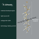 GobekUsa Gold Branch LED Chandelier for Duplex Villa Staircase - Modern Indoor Lighting