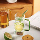 GobekUsa 400ml Square Glass Mug with Lid and Straw | Versatile Party Beverage Cup