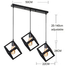 GobekUsa Black Geometric Square Pendant Light for Kitchen Island, Bedroom, Hallway