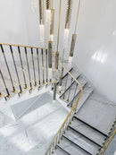 GobekUsa Crystal LED Staircase Chandelier: Modern Luxury Ceiling Lighting for Living Room Hall Loft
