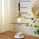 GobekUsa Copper Walnut LED Pendant Lights, Modern Hanging Lamp for Hallway, Bedroom, Dining Room