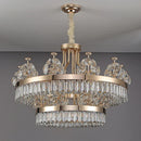 GobekUsa Crystal Chandelier: Postmodern Light Luxury Double-Layer Pendant for Home Living Room
