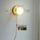 GobekUsa Glass Ball LED Wall Lights with Pull Chain Switch for Bedroom Cafe Bathroom