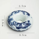 GobekUsa Blue White Porcelain Teacup Tray Set, Chinese Retro Home Decor Accessory