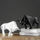 GobekUsa Geometric Bull Sculpture: Modern Abstract Cattle Figurine for Home Decor