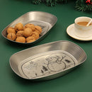 GobekUsa Christmas Fruit Tray Santa Claus Snowman Print Decorative Plate