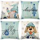 GobekUsa Christmas Letter Print Linen Throw Pillow Cover for Holiday Home Decoration