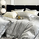 GobekUsa Brocade Satin Jacquard Egyptian Cotton Bedding Set, Luxury Silky Duvet Cover, Bed Sheet, Pillowcase