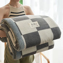 GobekUsa Japanese Striped Coral Fleece Blanket: Warm Sofa Cover, Office Nap Shawl, All Seasons