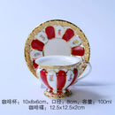 GobekUsa Embossed Gold Bone China Tea Cup Saucer Set, German Design Drinkware