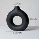 GobekUsa Ceramic Donut Vase: Nordic Art Pampas Grass Home Decor Office Living Room