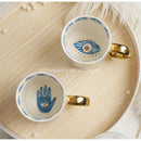 GobekUsa Bright Eyes Ceramic Dinner Plate Set, 8" Boho Art Salad Dessert Plate