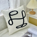 GobekUsa Abstract Art Line Cushion Cover Plush Embroidered Pillowcase
