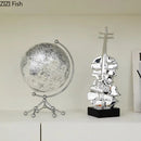 GobekUsa Golden Violin Sculpture Resin Art Ornament Stack Violin Statue Decor