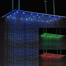GobekUsa 16"x32" LED Rainfall Shower Head - Color Changing Luxury Square Design