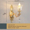 GobekUsa Gold Crystal Wall Sconce LED Lamp for Home Bedroom & Living Room