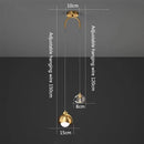 Modern Crystal Linear Pendant Light in Gold or Black