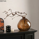 GobekUsa Brown Glass Vase Hydroponics Plant Pot for Table Decoration and Floral Arrangements