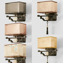 GobekUsa Elegant Fabric Wall Lamp for Living Room Bedroom, Modern LED Lighting Fixtures