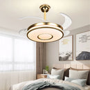 GobekUsa Invisible Gold Ceiling Fan with LED Light and Retractable Blades
