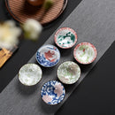 GobekUsa Blue & White Ceramic Kung Fu Tea Cup - Japanese Style Porcelain Sake Cups