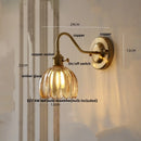 GobekUsa Glass Copper Knob Switch LED Wall Sconce - Modern Nordic Design