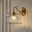 GobekUsa Glass Copper Knob Switch LED Wall Sconce - Modern Nordic Design