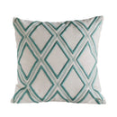 GobekUsa Geometric Embroidery Cushion Cover Navy Blue White Yellow 50x50cm Home Decor Pillow