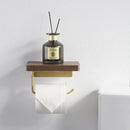 GobekUsa Brass & Wood Wall-mounted Toilet Paper Holder & Tissue Box Rack