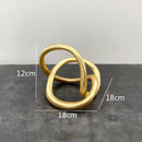 GobekUsa Gold Ring Knot Geometric Resin Ornaments Handmade Art Decor Figurines