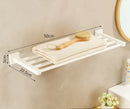 GobekUsa Bathroom Set: Cream White Shelf, Towel Rack, Paper Holder, Brush Holder & Hardware