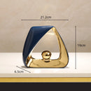 GobekUsa Geometric Triangles Golden Ball Skeleton Sculpture: Abstract Home Decor Figurine