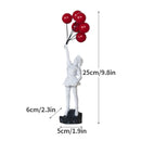 GobekUsa Banksy Sculpture Collection: Flower Thrower & Balloon Girl Figurines for Home & Office