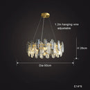 GobekUsa Crystal Round Chandelier: Modern Dining Room Lighting Fixture, Nordic Style Decoration